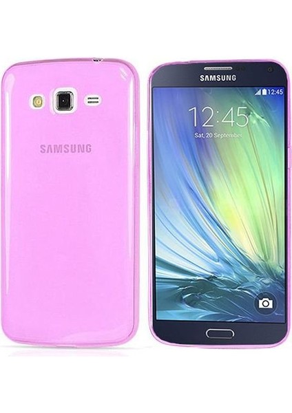 Samsung Galaxy A3 (A300) Kılıf Soft Silikon Şeffaf-Pembe Arka Kapak