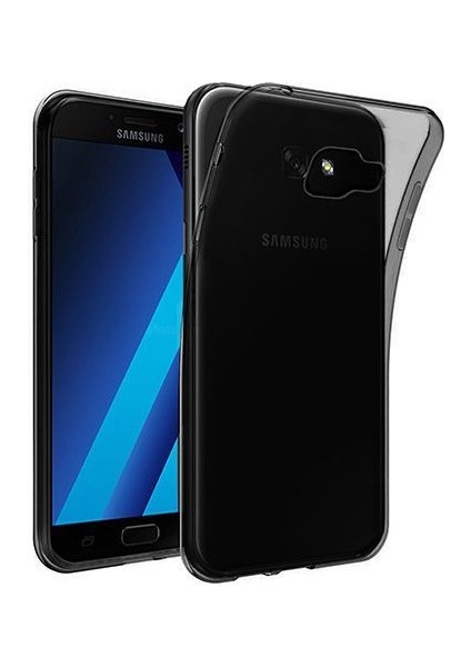 Samsung Galaxy A3 2017 (A320) Kılıf Soft Silikon Şeffaf-Siyah Arka Kapak