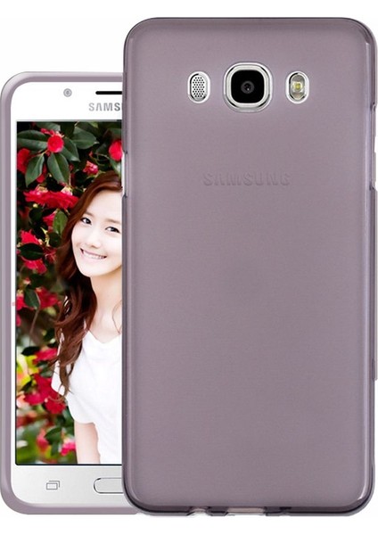 Samsung Galaxy J5 2016 (J510) Kılıf Soft Silikon Şeffaf-Siyah Arka Kapak