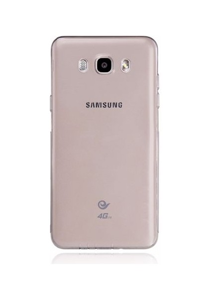 Samsung Galaxy J7 2016 (J710) Kılıf Soft Silikon Şeffaf-Siyah Arka Kapak