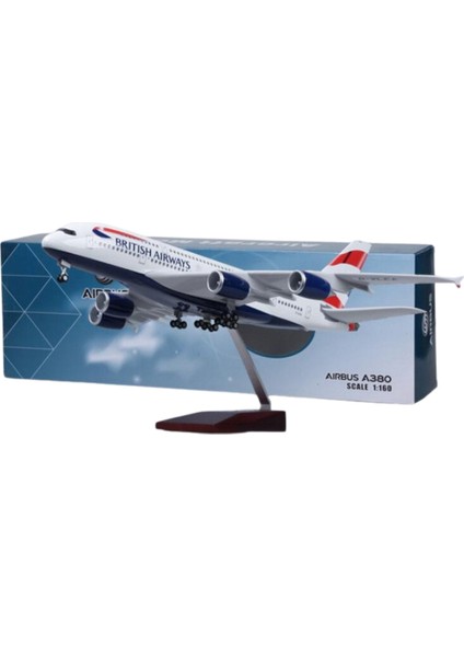 1/160 Ölçekli British Airways Airbus A380 Model Uçak