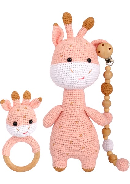 Amigurumi Zürafa Kapi Set - Emzik Zinciri /oyuncak/diş Kaşıyıcı -Anatoya modelleri