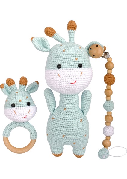 Amigurumi Zürafa Kapi Set - Emzik Zinciri /oyuncak/diş Kaşıyıcı -Anatoya fiyatları