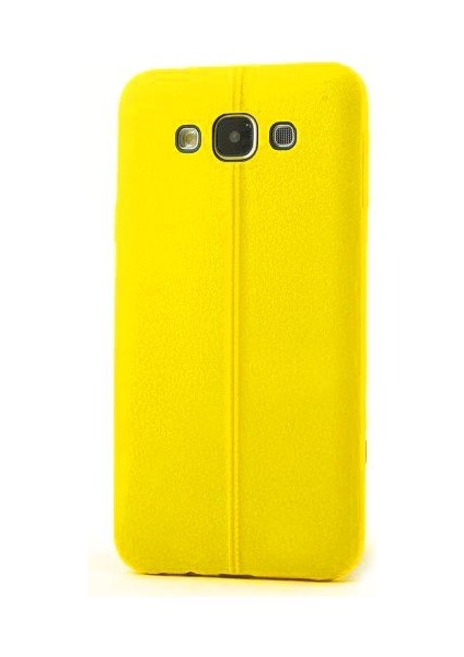Fitcase Samsung Galaxy E5 (E500) Ultra Ince Dikişli Tpu Arka Kapak Sarı