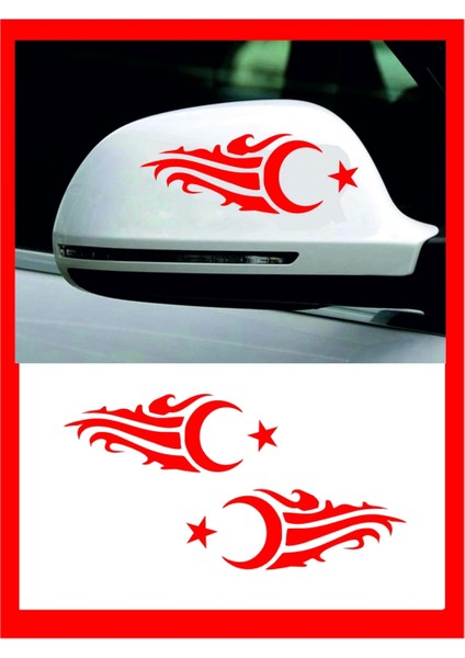 Ayna Ay-Yıldız Sticker Sağ-Sol 2 Adet 20*7 cm