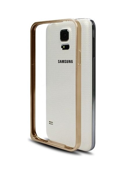 Samsung G900FQ S5 Bumper Çerçeve Kılıf Gold