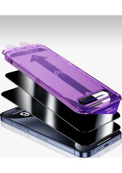 Apple iPhone 16 Pro Max Uyumlu Ekran Koruyucu Takma Aparatlı Kolay Kurulum