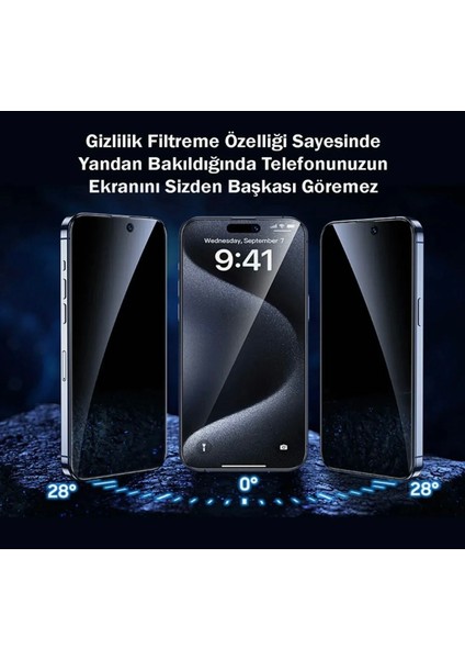 Apple iPhone 16 Pro Max Uyumlu Ekran Koruyucu Takma Aparatlı Kolay Kurulum