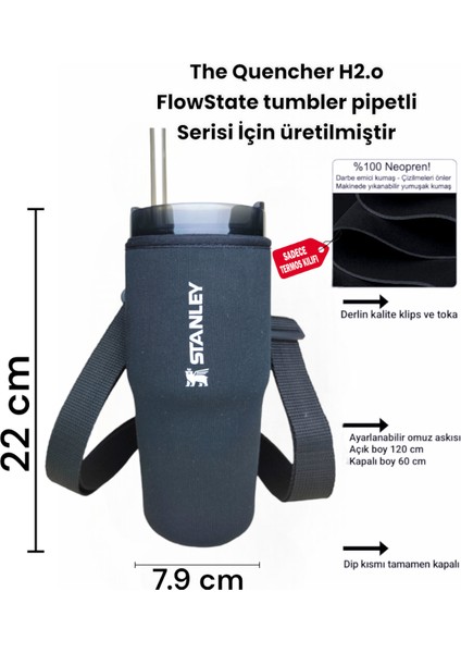 Neopren Termos Kılıfı 14OZ 0.414 Lt Quencher Pipetli