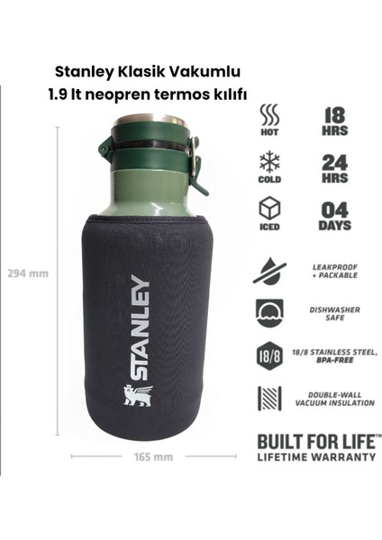 Neopren Termos Kılıfı 1,9.lt Kulplu Klasik