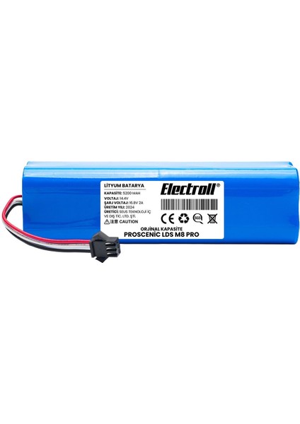 Proscenic Lds M8 Pro Uyumlu Batarya (Orjinal Kapasite) 5200MAH Pil Robot Süpürge Batarya Değişimi
