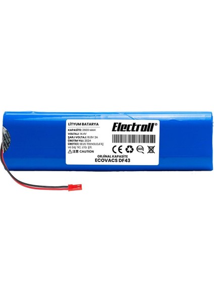 Ecovacs DF43 Uyumlu Batarya (Orjinal Kapasite) 2600MAH Pil Robot Süpürge Batarya Değişimi