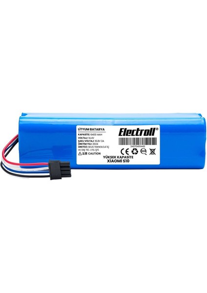Xiaomi S10 Uyumlu Batarya (ULTRA YÜKSEK KAPASİTE) 6400MAH Pil Robot Süpürge Batarya Değişimi
