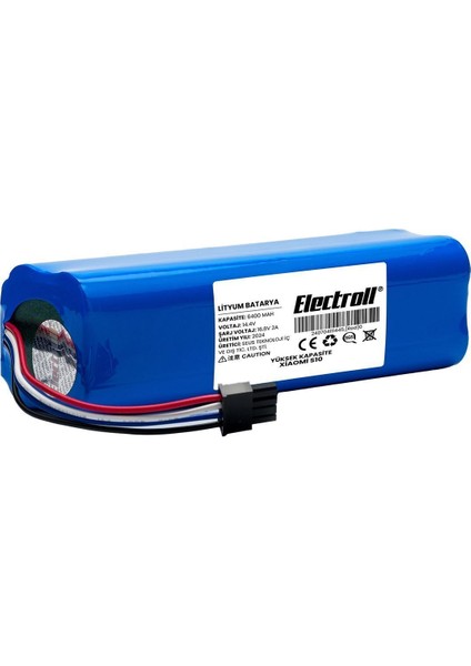 Xiaomi S10 Uyumlu Batarya (ULTRA YÜKSEK KAPASİTE) 6400MAH Pil Robot Süpürge Batarya Değişimi modelleri