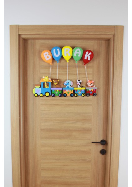 Burak Isimli Trenli Bebek ve Hastane Odası Kapı Süsü