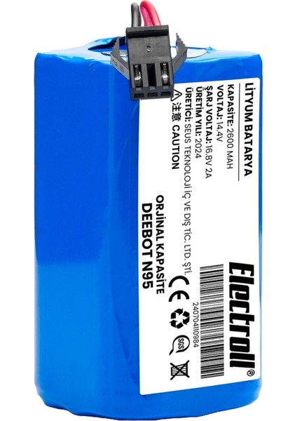 Deebot Dh43 Uyumlu Batarya (ORJİNAL KAPASİTE) 2600mah Pil Robot Süpürge Batarya Değişimi indirimleri