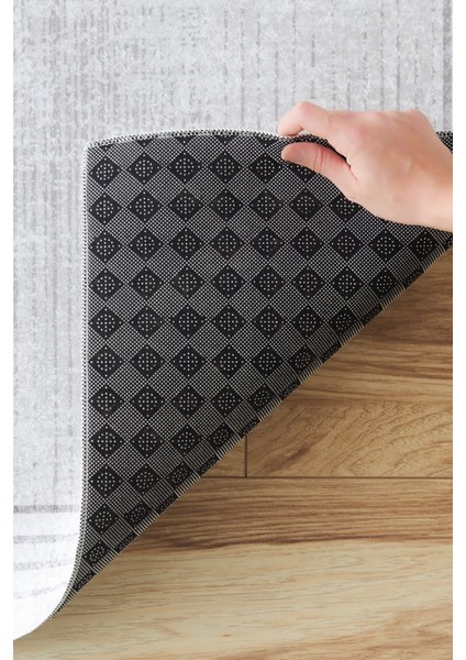 Sare By Kaşmir Halı Bordure Beige Yıkanabilir Kaymaz Taban 160X230 cm Salon Mutfak Halısı Yolluk Kilim