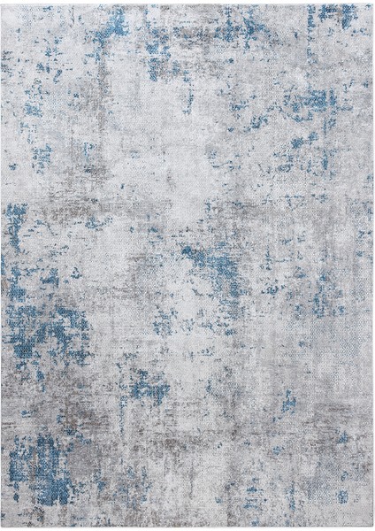 Sare By Kaşmir Halı Abstract Blue Yıkanabilir Kaymaz Taban 100X300 cm