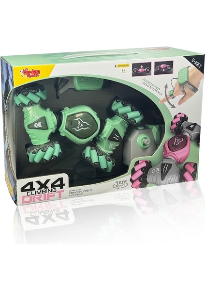 Bilekten Kontrol Uzaktan Kumandalı Full Fonksiyon Şarjlı Drift Araba - Yeşil