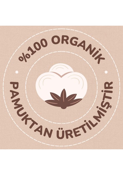 Organik %100 Pamuklu Müslin Kumaş Çıtçıtlı 5 Adet Bej Bebek Önlük & Fular