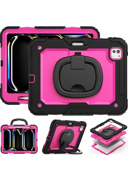 iPad Pro 11 (2024) El Kavrama Tekme Standı Kalem Yuvası Pc Silikon Kayış Tablet Kılıfı (Yurt Dışından) fiyatları