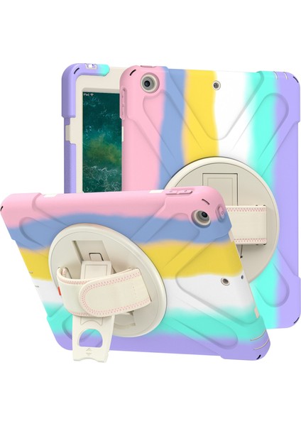 El Bandı Kayışı Ta mlı iPad 9 7 Inç (2017 2018) 360 Derece Dönebilen Standlı Renkli Tablet Kılıfı (Yurt Dışından)