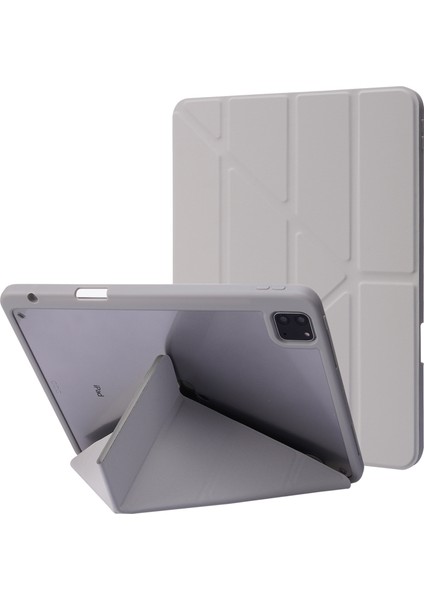 iPad Pro 11 (2024) Origami Standlı Deri Akıllı Kalem Tutuculu Tablet Kılıfı (Yurt Dışından)
