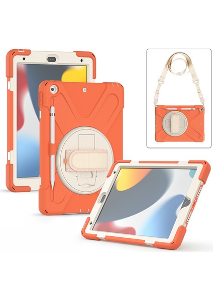 iPad 10.2 (2019 2020 2021) 360 Derece Dönebilen Tekme Standı Omuz AskısıEl Bandı Kayışı Ta mlı Living Coral Tablet Kılıfı (Yurt Dışından) modelleri