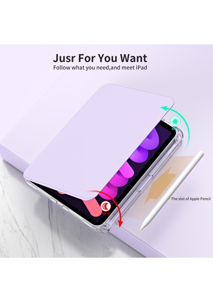 iPad Mini (2021) Pu Deri Akrilik Stand Ayrılabilir Tablet Kılıfı (Yurt Dışından)