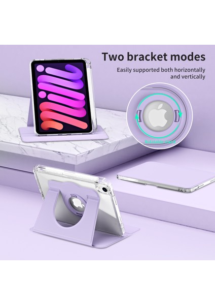 iPad Mini (2021) Pu Deri Akrilik Stand Ayrılabilir Tablet Kılıfı (Yurt Dışından)