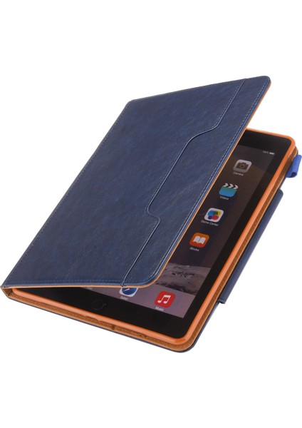 Crazy Horse Deri Cüzdan Standı iPad 9.7 Inç (2018 2017) Akıllı Folyo Koyu Tablet Kılıfı (Yurt Dışından) indirimleri