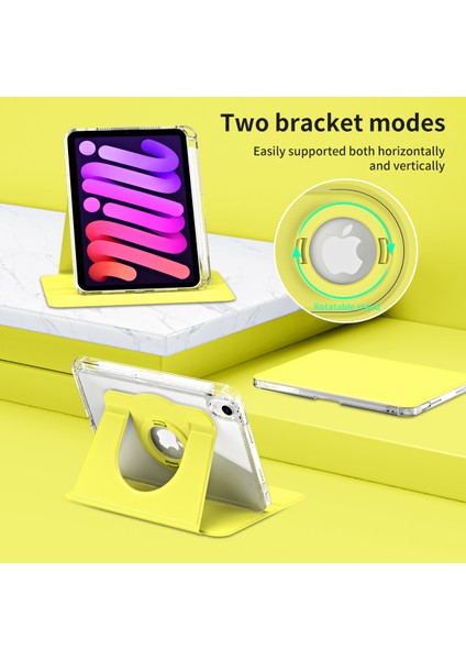 iPad Mini (2021) Pu Deri Akrilik Stand Ayrılabilir Tablet Kılıfı (Yurt Dışından)