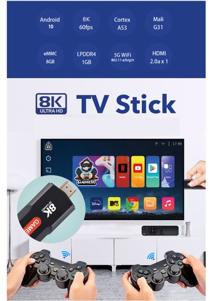 Q9 10000+ Retro Arcade Oyun Konsolu & 8k Ultra Hd Android Tv Box Netflix Youtube Google Uyumlu