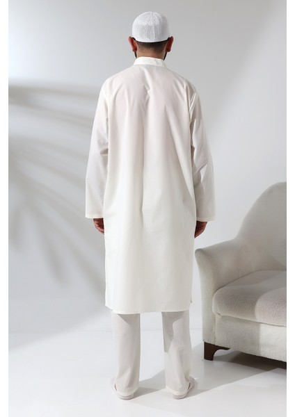 Erkek Hac ve Umre Kıyafeti Ikili Alt Üst Afgan Takım Beyaz fırsatları