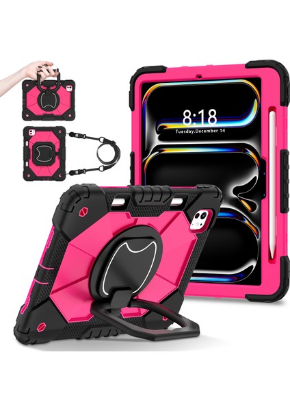 iPad Pro 11 (2024) Silikon Pc Omuz Askılı Tablet Kılıfı (Yurt Dışından)