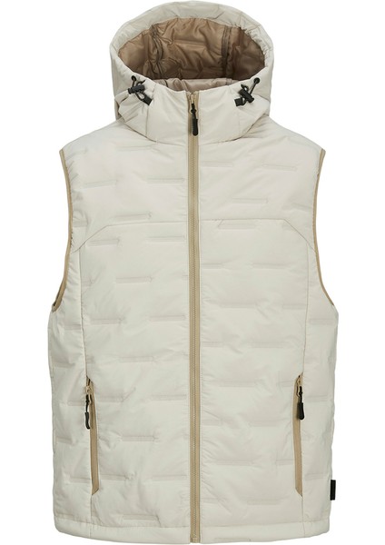 Jack&jones Sonic Bodywarmer Hood Erkek Bej Kapüşonlu Yelek