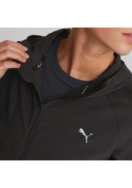 Run Fav Hood Woven Kadın Siyah Kapüşonlu Ceket modelleri