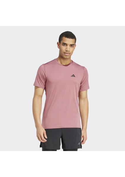 Adidas Train Essentials Stretch Erkek Pembe Yuvarlak Yaka Tişört