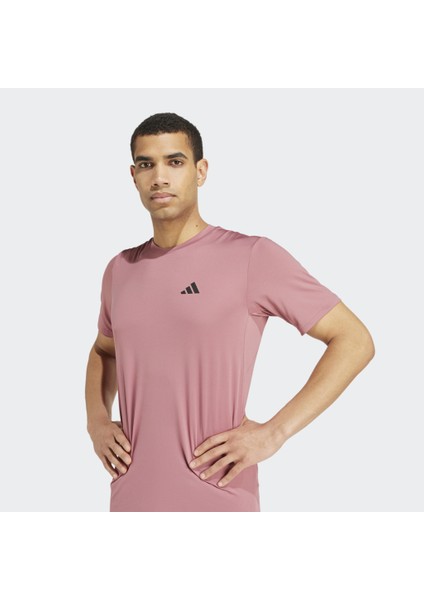 Adidas Train Essentials Stretch Erkek Pembe Yuvarlak Yaka Tişört