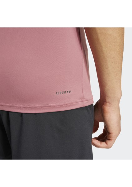 Adidas Train Essentials Stretch Erkek Pembe Yuvarlak Yaka Tişört