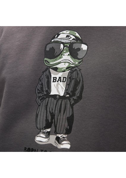 Gator Erkek Siyah Yuvarlak Yaka Sweatshirt modelleri