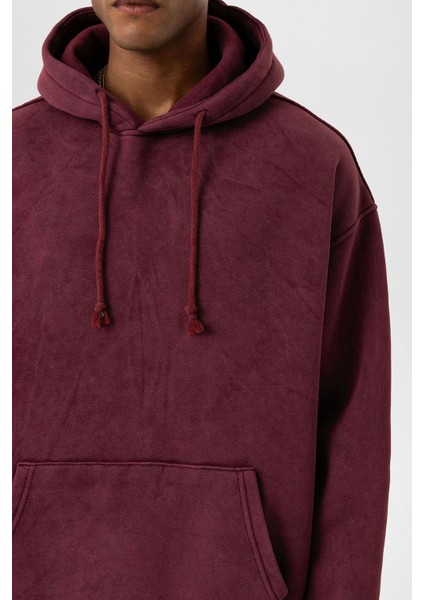 Basıc Yıkamalı Oversıze Sweatshırt Bordo indirimleri
