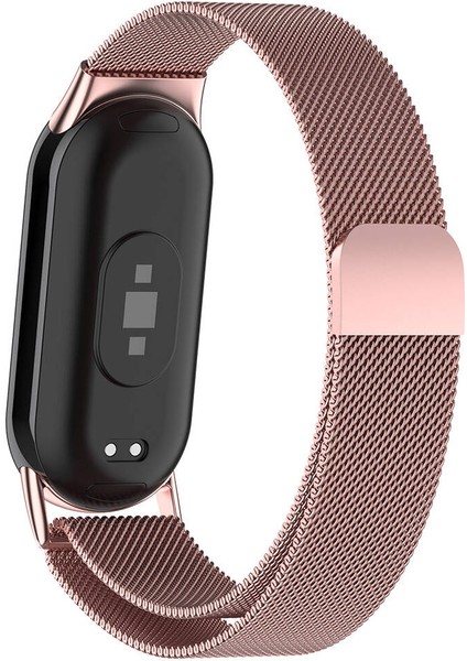 Xiaomi Smart Band 8 Ile Uyumlu Metal Tel-Örgü Işlemeli Kordon