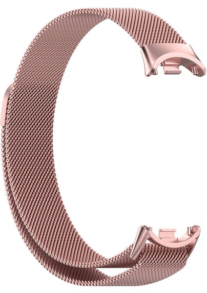 Xiaomi Smart Band 8 Ile Uyumlu Metal Tel-Örgü Işlemeli Kordon