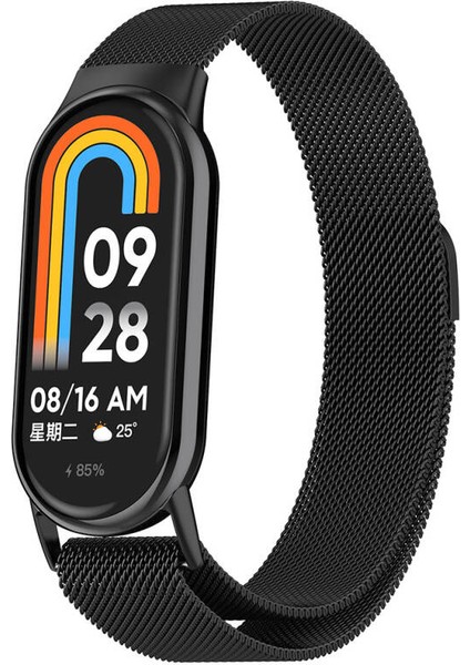 Xiaomi Smart Band 8 Ile Uyumlu Metal Tel-Örgü Işlemeli Kordon