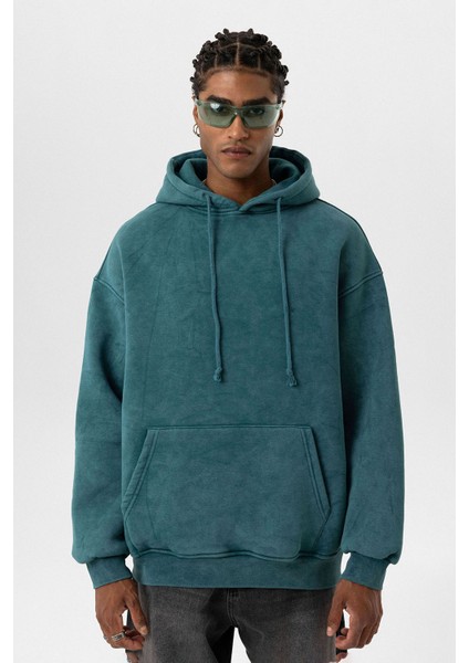 Basıc Yıkamalı Oversıze Sweatshırt Petrol fiyatları