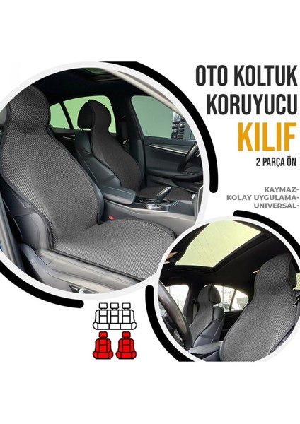 Oto Koltuk Koruyucu Kılıf Füme Universal 2 Parça Ön A+ Kalite