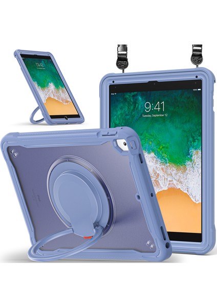 iPad Air (2013) AIR 2 Pc Tpu Saplı Kavrama Omuz Askılı Lavanta Standı Tablet Kılıfı (Yurt Dışından)