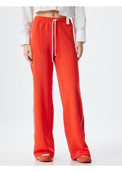 Geniş Paça Eşofman Pantolon Yanları Çizgili Üç Iplik Pamuklu modelleri