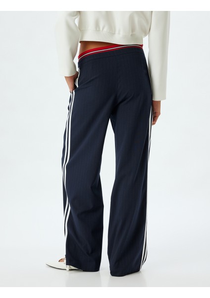 Bol Paça Kumaş Pantolon Şerit Detaylı Cepli fırsatları